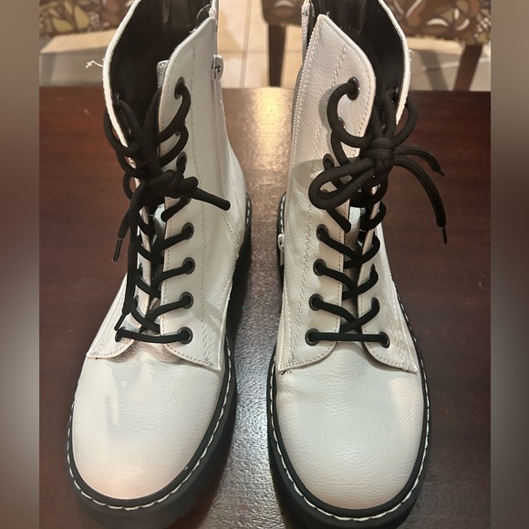 Sincerly Jules Shoes - Sincerely Jules White Combat Boots